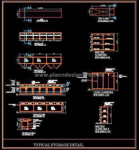 Office Low-Height Storage Units- Free DWG Dwonload